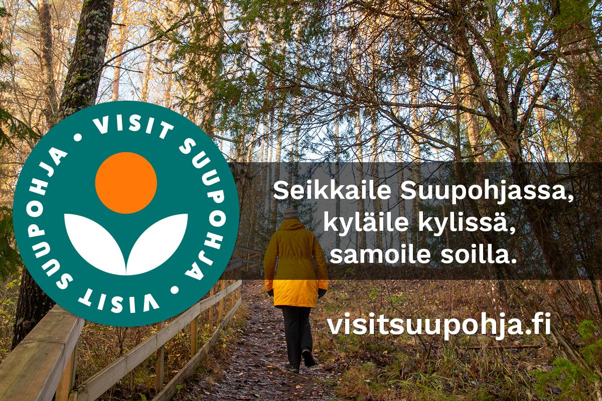 Logolla ja kärkiviestillä varustettu Visit Suupohjan markkinointikuva.